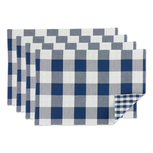 DII® Reversible Gingham & Buffalo Check Placemat Set